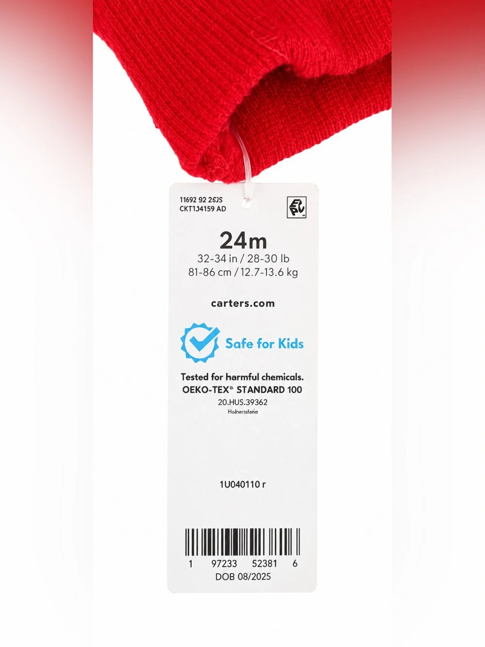 Carter's Red Baby Knit Top and Pants Set with Cream Bodysuit